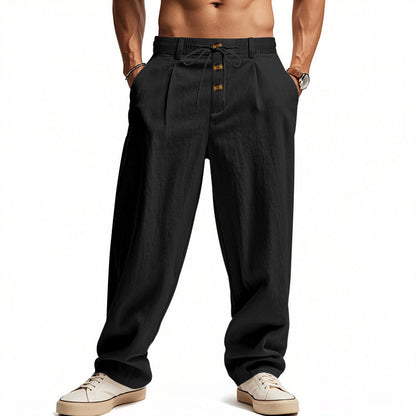 Herren Leinenhose mit Atmungsaktiv & Verstellbarer Kordelzug | R&B 0