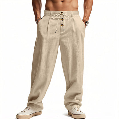 Herren Leinenhose mit Atmungsaktiv & Verstellbarer Kordelzug | R&B 4