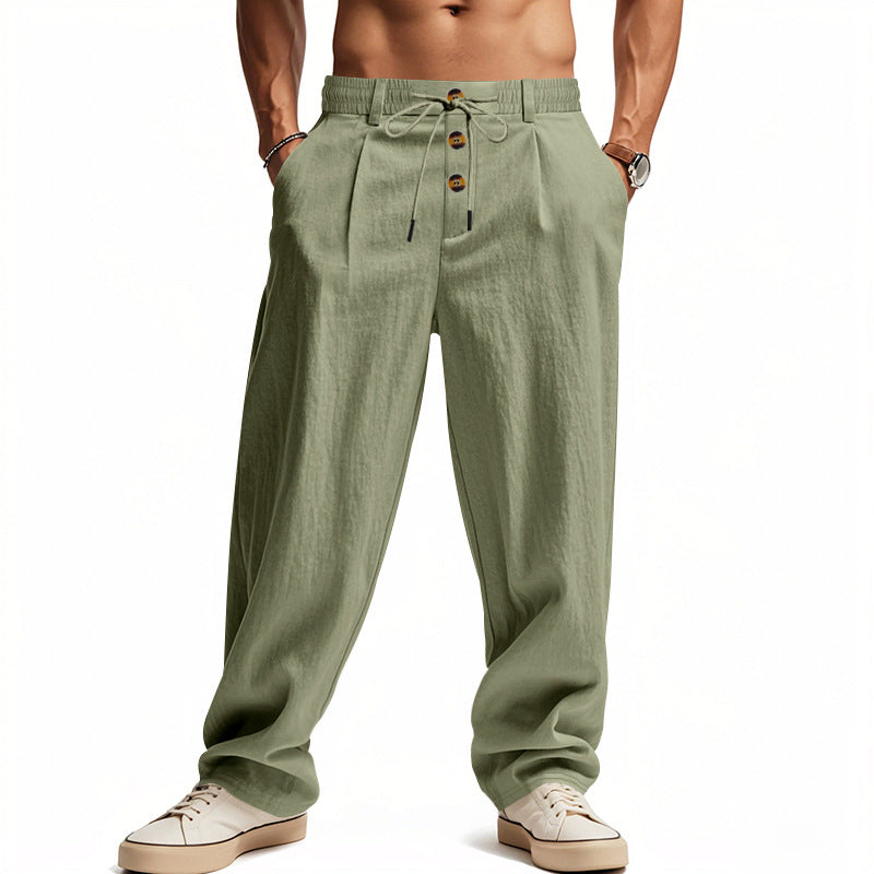Herren Leinenhose mit Atmungsaktiv & Verstellbarer Kordelzug | R&B 9