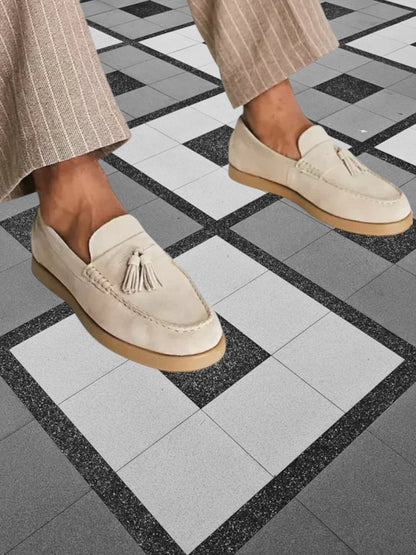 Herren Wildleder-Slipper mit nicht rutscher Sohle und komfortabler | Beige 2