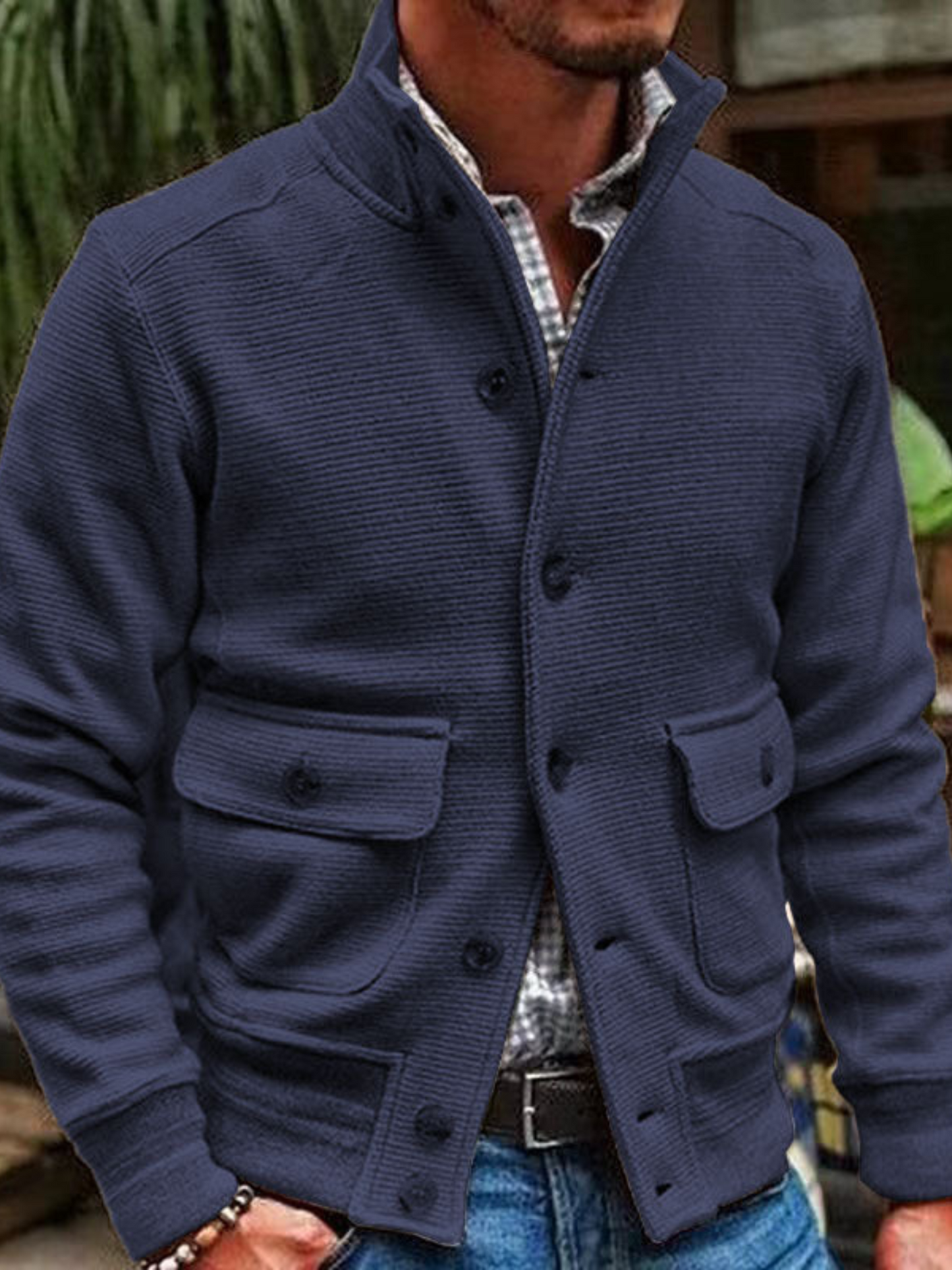 Herrenjacke, Einfarbig, Polyester | Winter 1