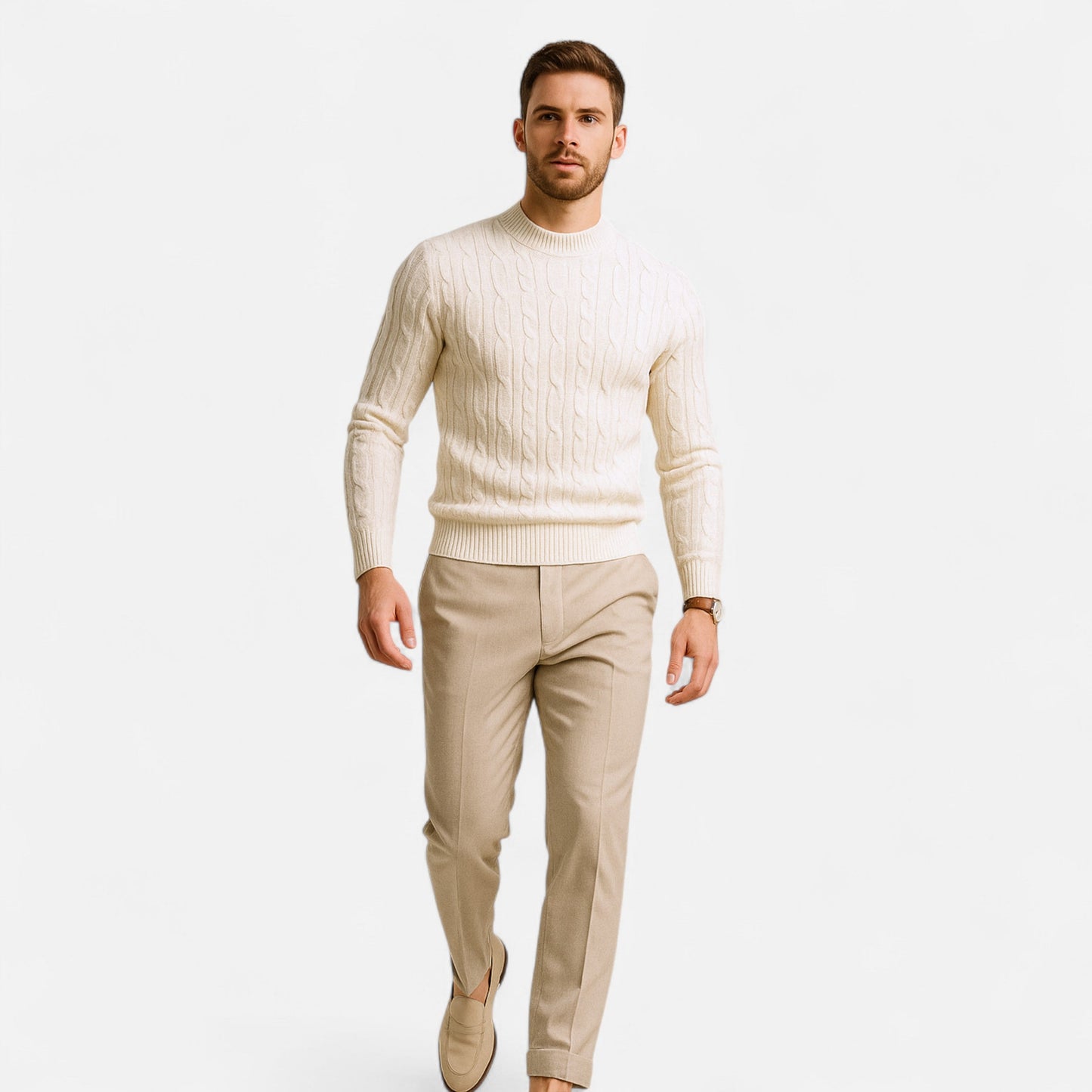 Herrenpullover, Entspannte Passform, Klassisches Rundhals-Design | Herbst-Winter Essential 1