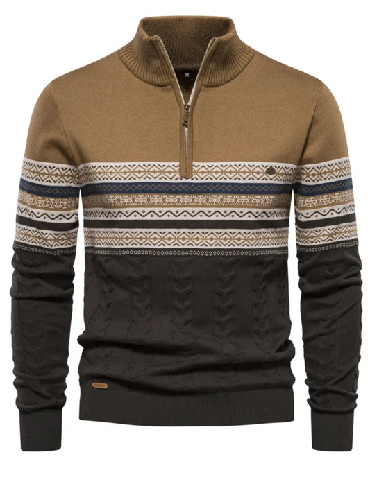 Herrenpullover mit halbem Reißverschluss | Normale Passform 0
