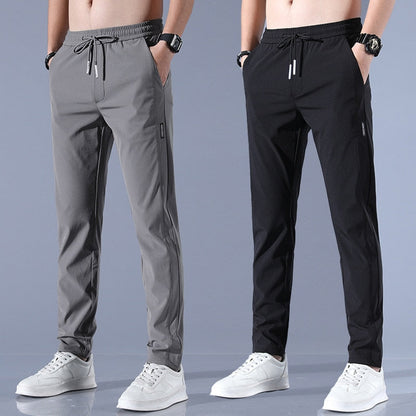 Hose mit elastischem Bund und Spitzenverschluss | Dunkel gray