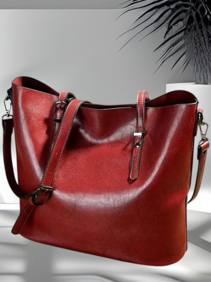 Iris | Vintage Leder Umhängetasche mit verstellbarem Riemen | Bordeaux