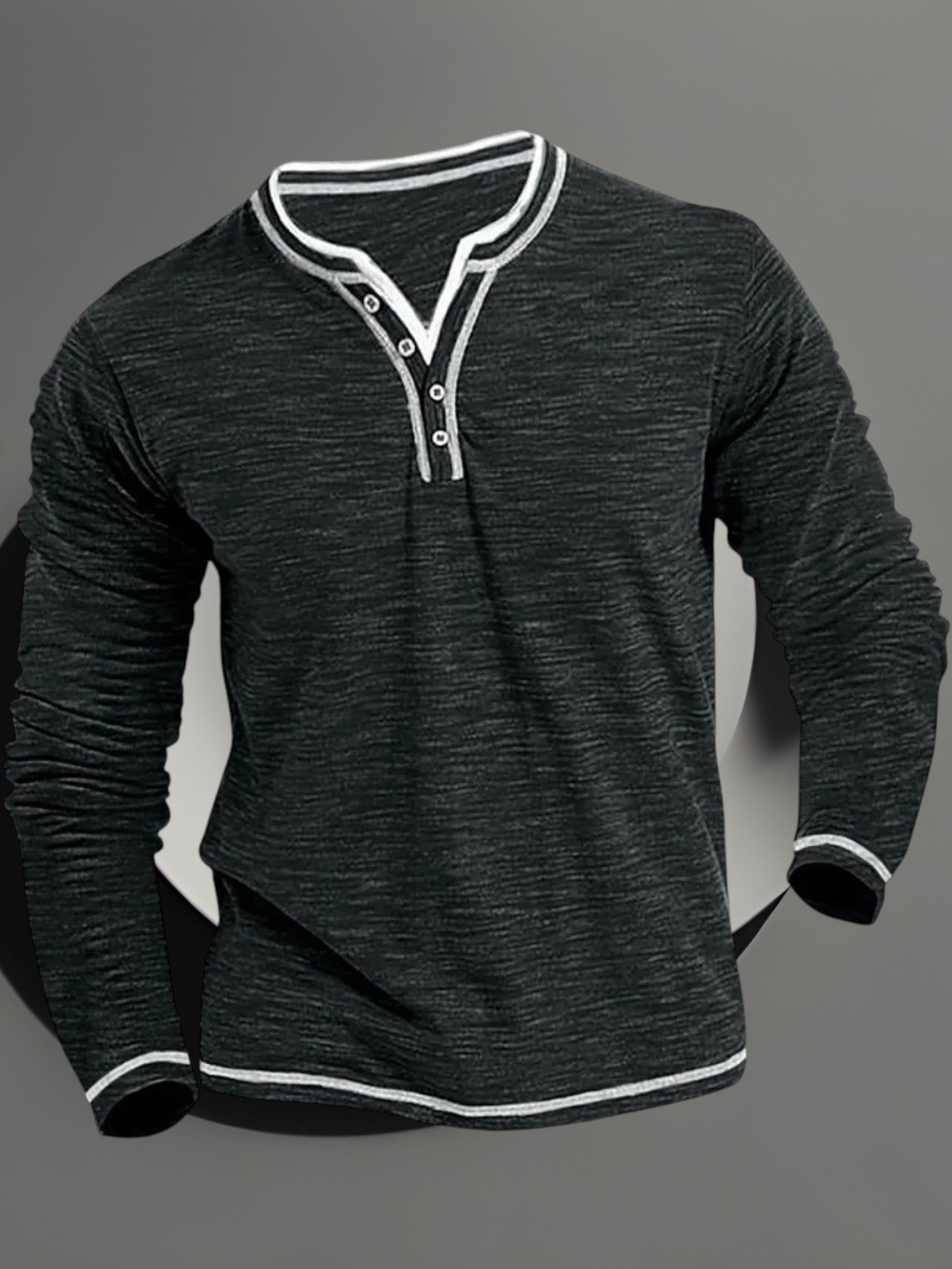 Jörg | Herren Langarmshirt mit V-Ausschnitt aus atmungsaktivem Material für den Frühling