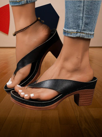 Josefine | Ultra bequeme Sandalen mit dicker Ferse und ergonomischer Sohle | Schwarz