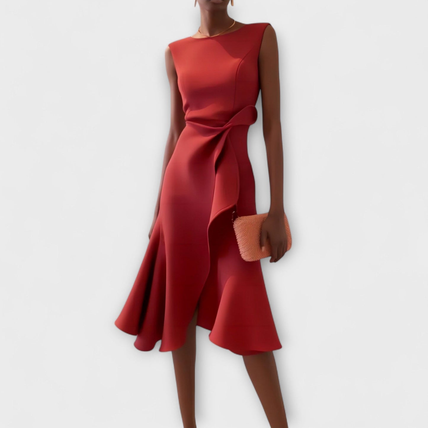 Juliette™ – Elegantes Drapiertes Asymmetrisches Midi-Kleid 0