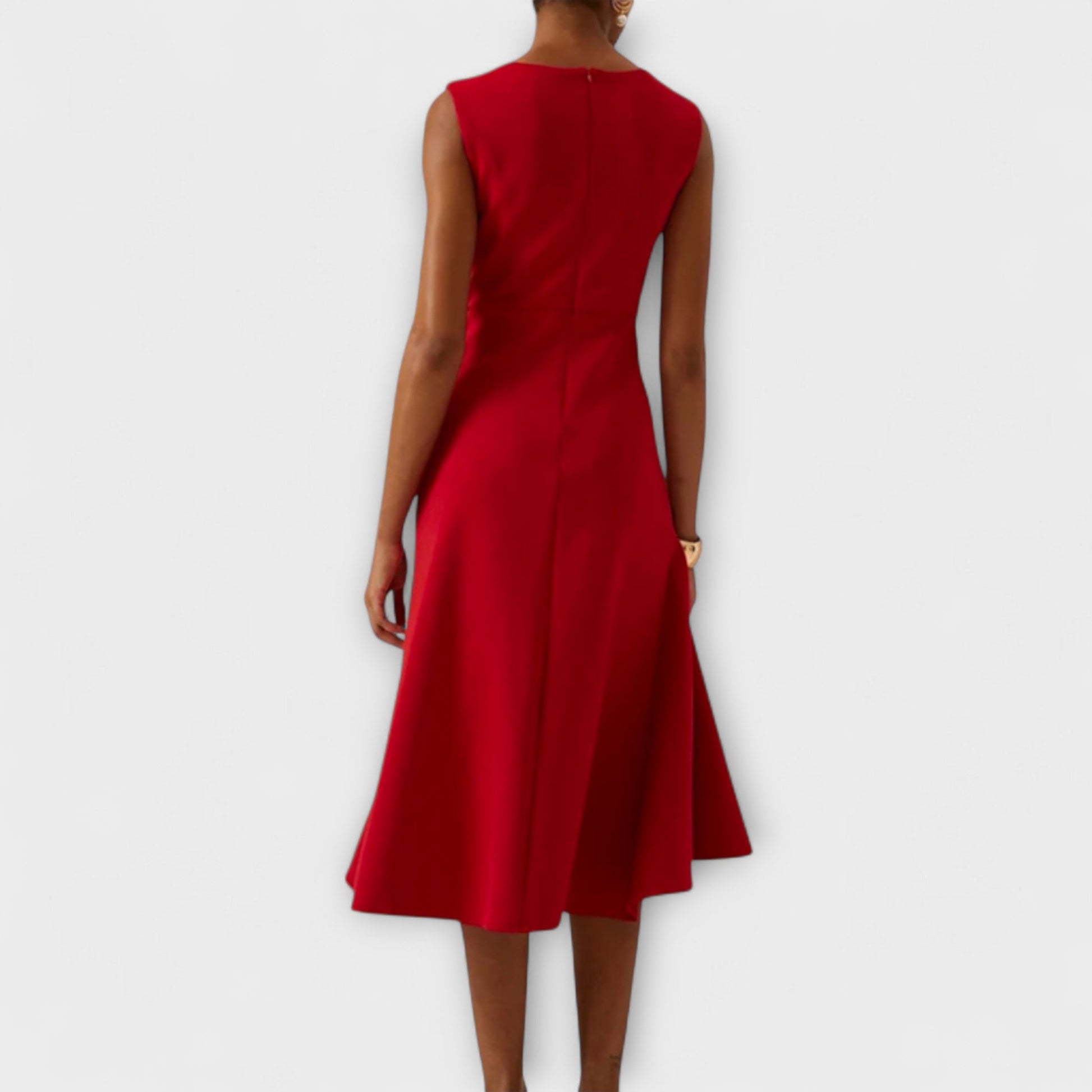 Juliette™ – Elegantes Drapiertes Asymmetrisches Midi-Kleid 1