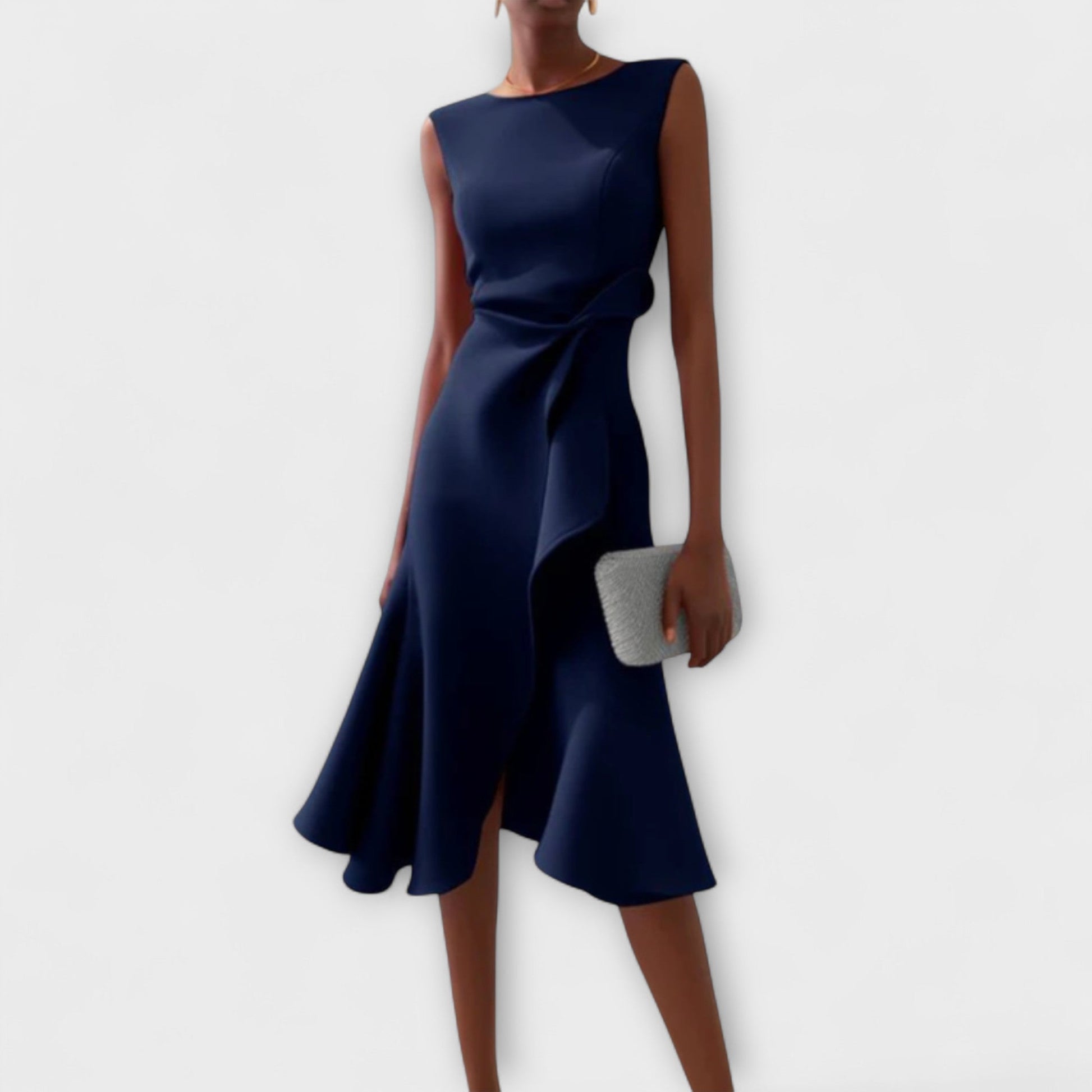 Juliette™ – Elegantes Drapiertes Asymmetrisches Midi-Kleid 2