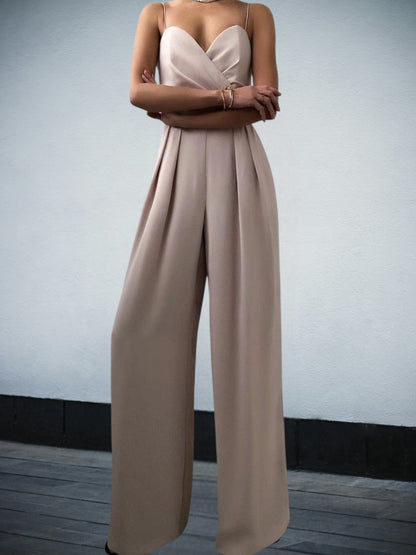 Jumpsuit aus leichtem Stoff - Schmeichelhafter Freizeitanzug | Aprikose