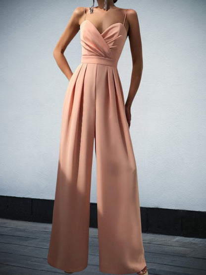 Jumpsuit aus leichtem Stoff - Schmeichelhafter Freizeitanzug | Rosa