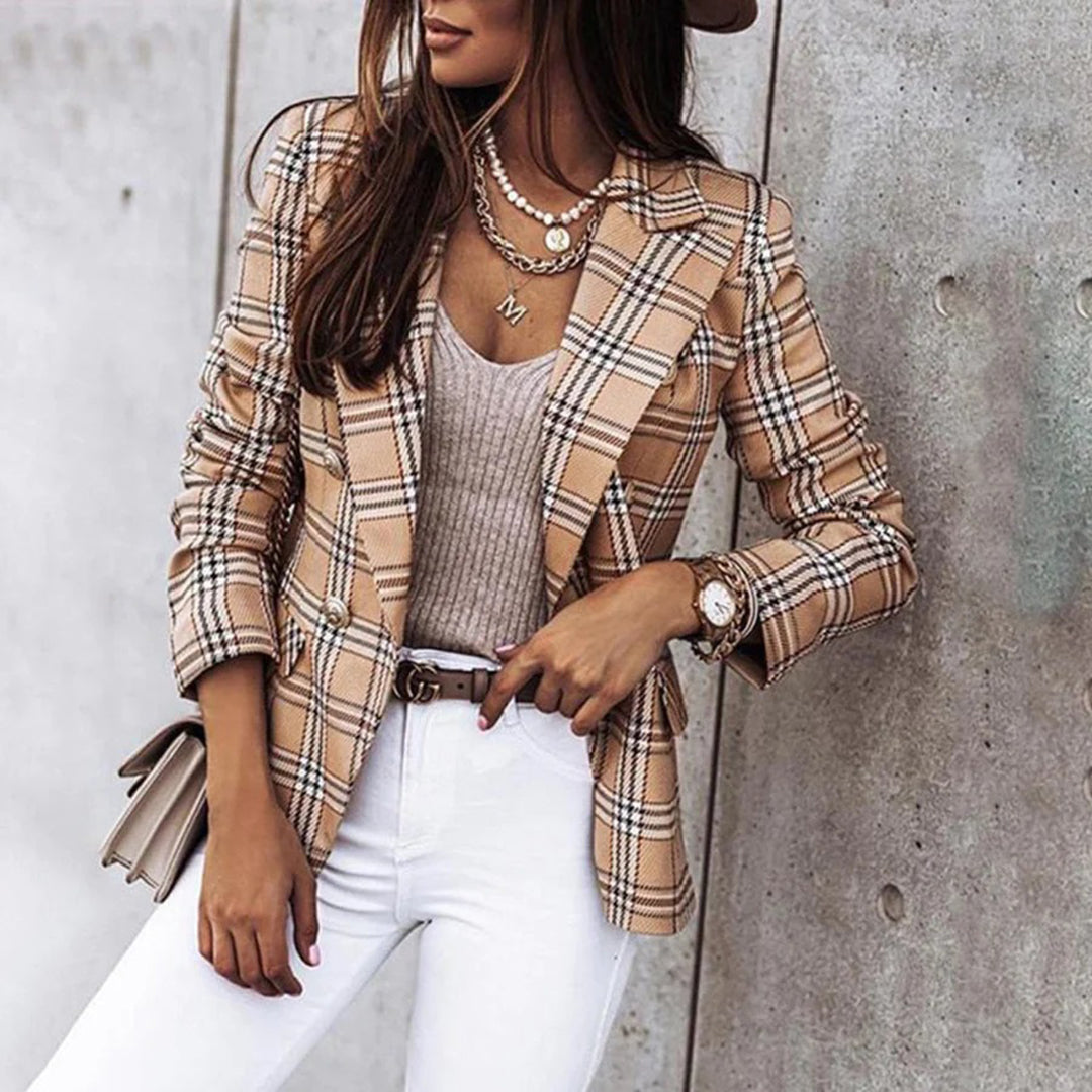 Karierter Blazer für Damen, Tailored Fit | Elegant