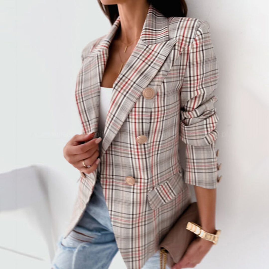 Karierter Blazer für Damen, Tailored Fit | Elegant