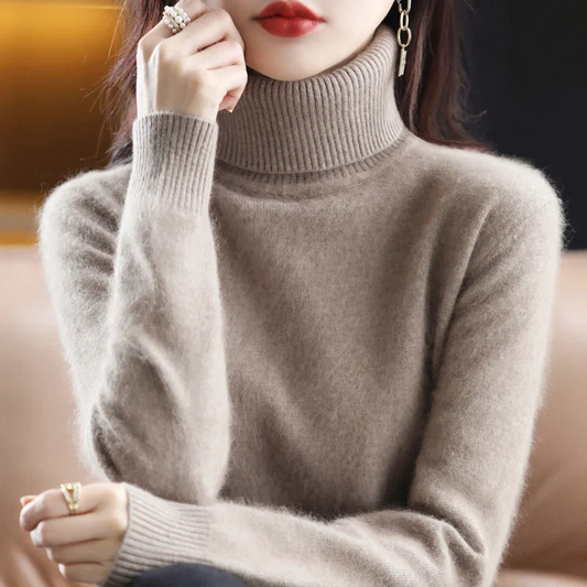 Kaschmirpullover Damen | Stehkragen, Taillierte Passform | Winter 0