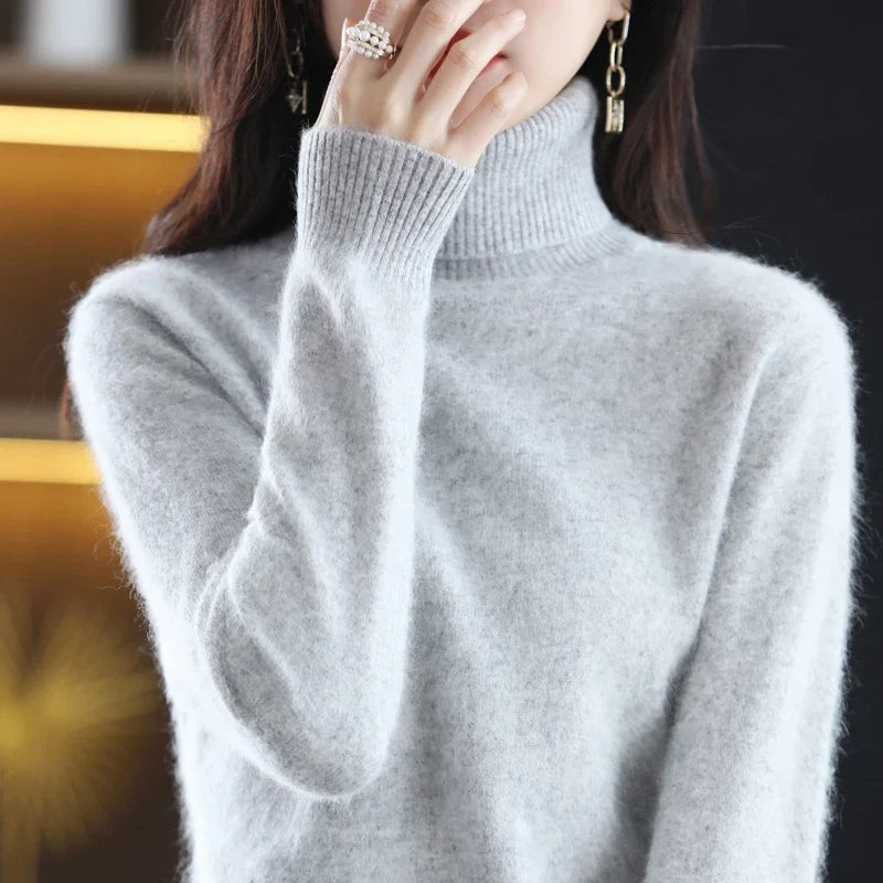 Kaschmirpullover Damen | Stehkragen, Taillierte Passform | Winter 10