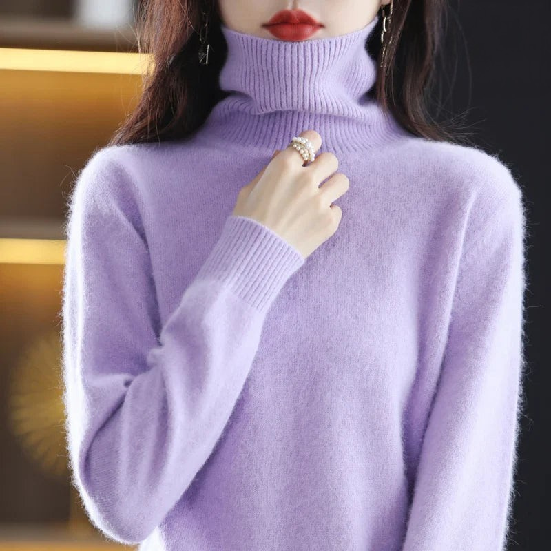 Kaschmirpullover Damen | Stehkragen, Taillierte Passform | Winter