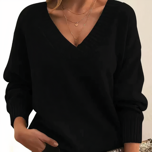 Kaschmirpullover für Damen | V-Ausschnitt-Design 0