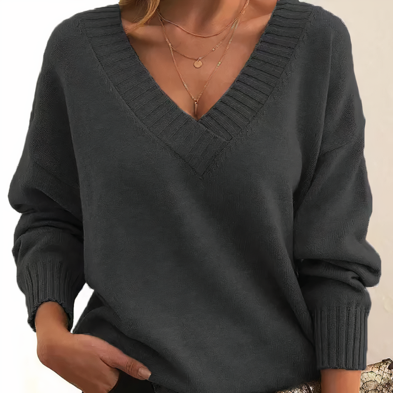 Kaschmirpullover für Damen | V-Ausschnitt-Design 1