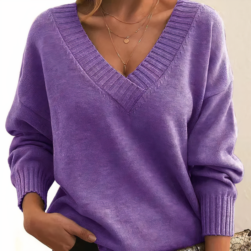 Kaschmirpullover für Damen | V-Ausschnitt-Design 9