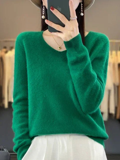 Kaschmirpullover für Damen | V-Ausschnitt
