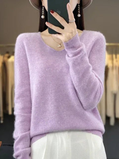 Kaschmirpullover für Damen | V-Ausschnitt