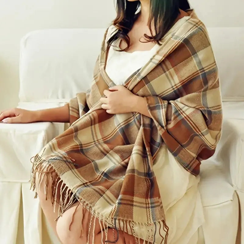 Kaschmirschal für Damen | Karomuster | Winter 2