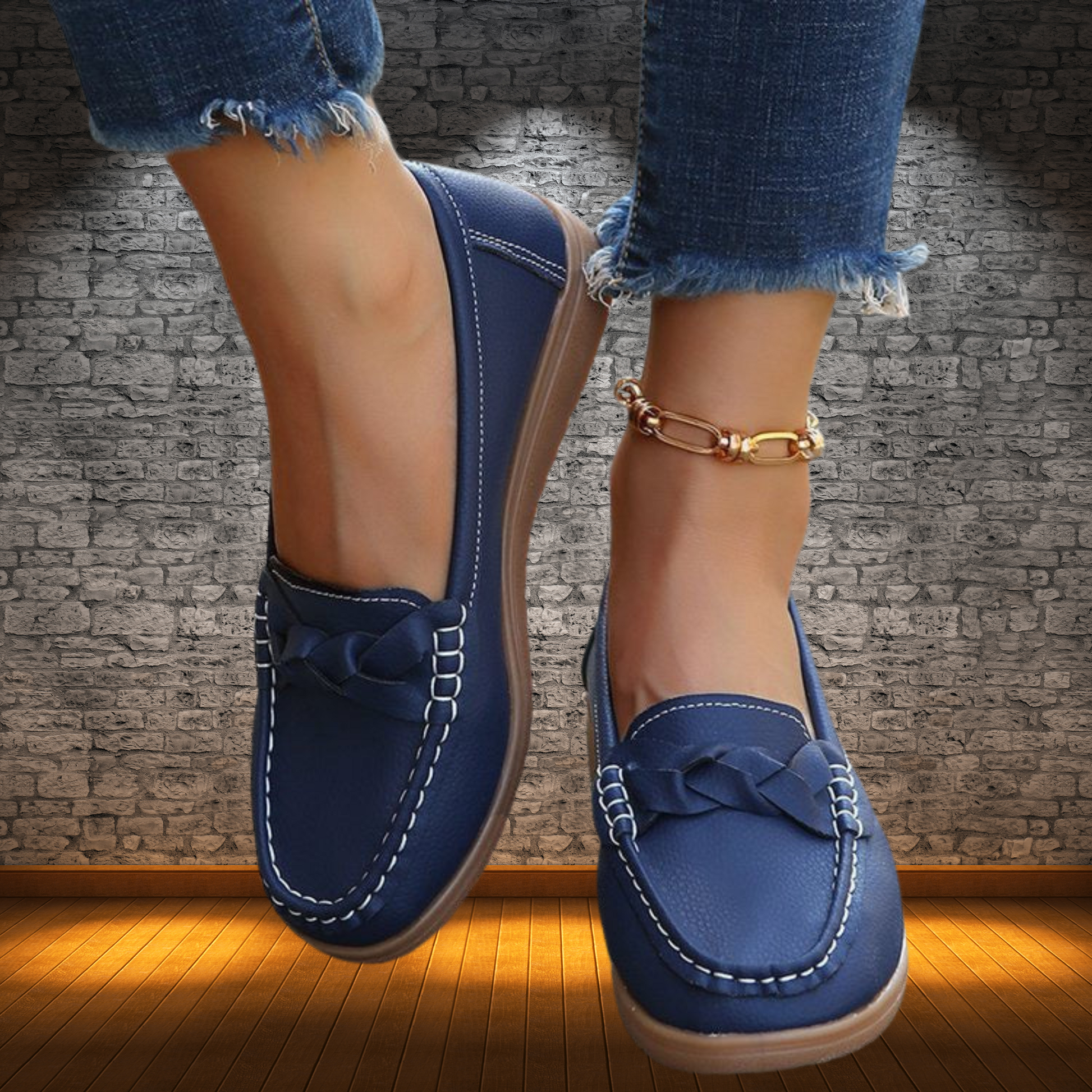 Klassische Slip-On Loafer aus Glattem Leder – Alltagstauglich und Stilvoll | Blau