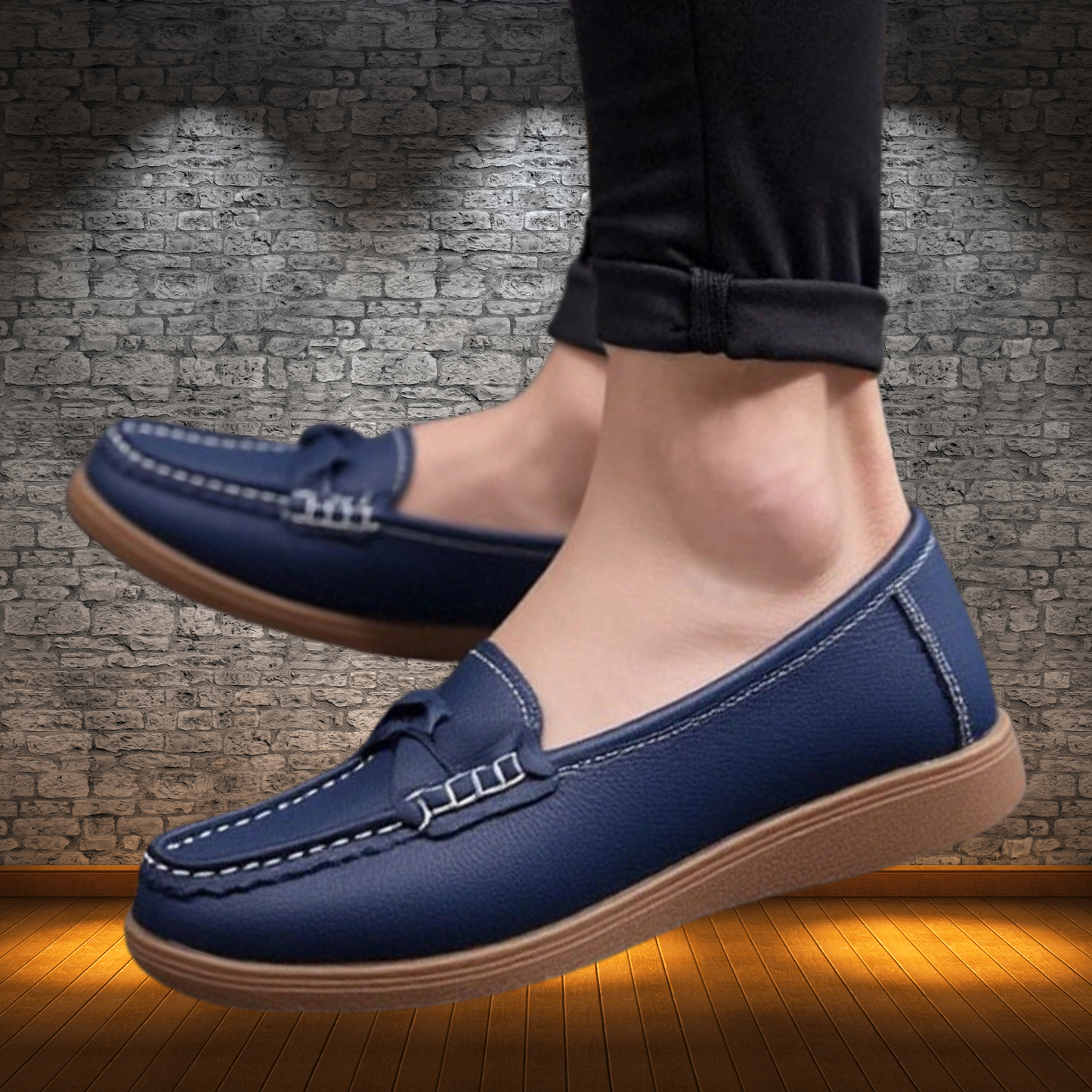 Klassische Slip-On Loafer aus Glattem Leder – Alltagstauglich und Stilvoll | Blau 2