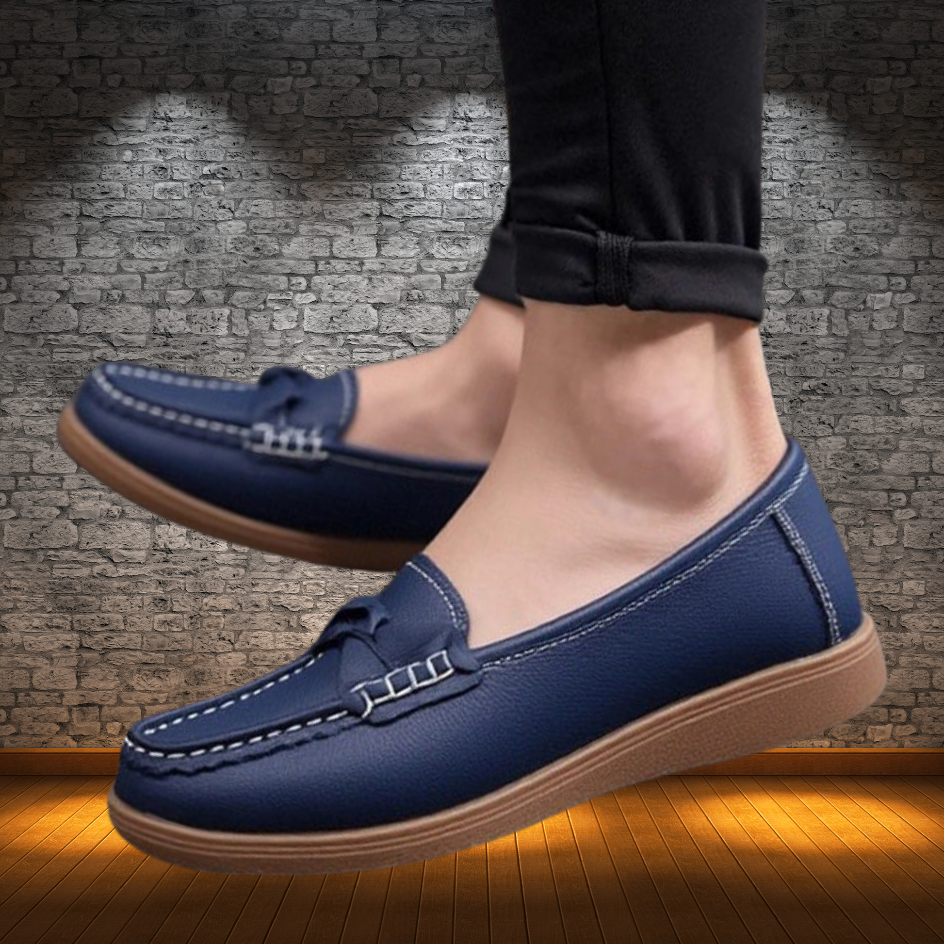 Klassische Slip-On Loafer aus Glattem Leder – Alltagstauglich und Stilvoll | Blau 2