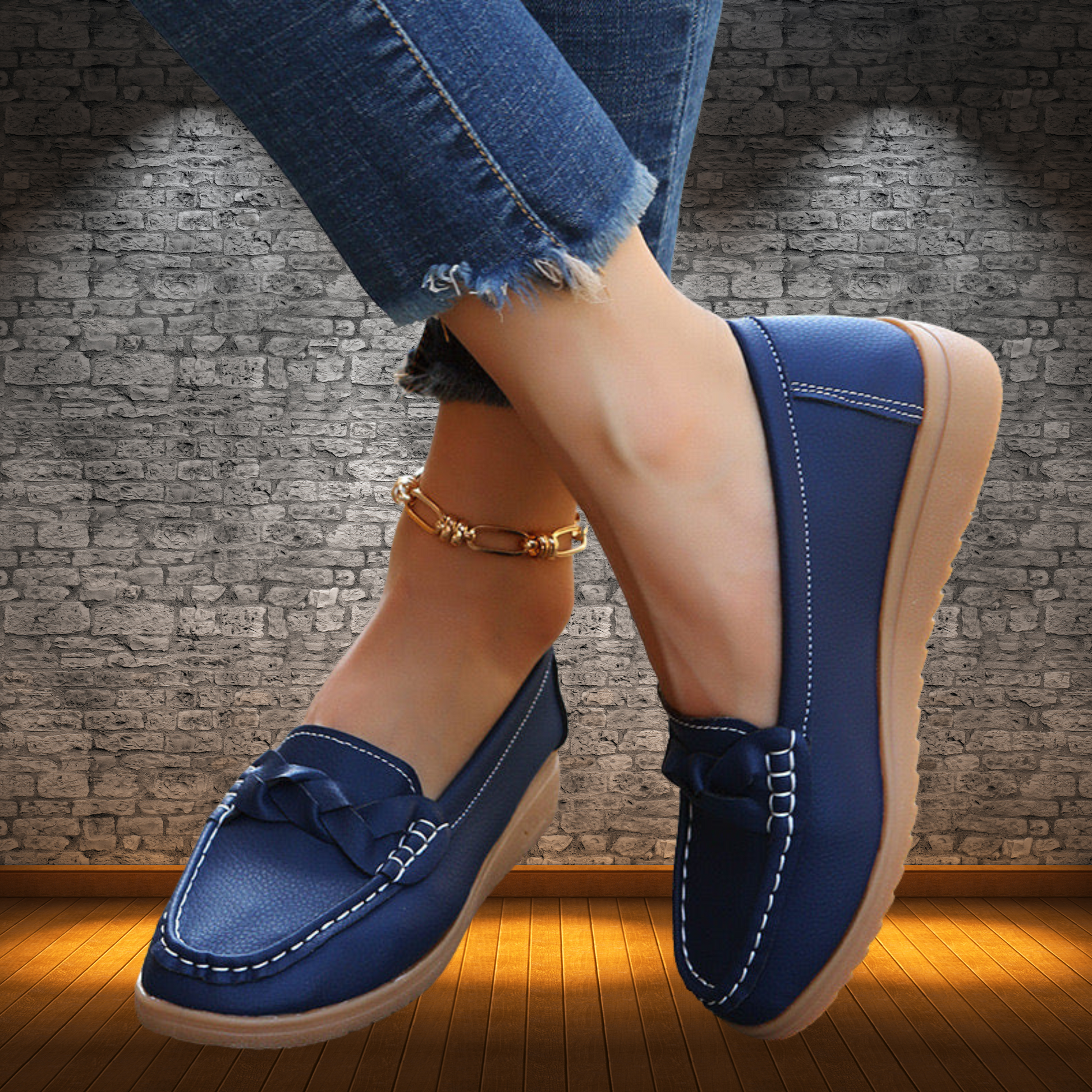 Klassische Slip-On Loafer aus Glattem Leder – Alltagstauglich und Stilvoll | Blau 3