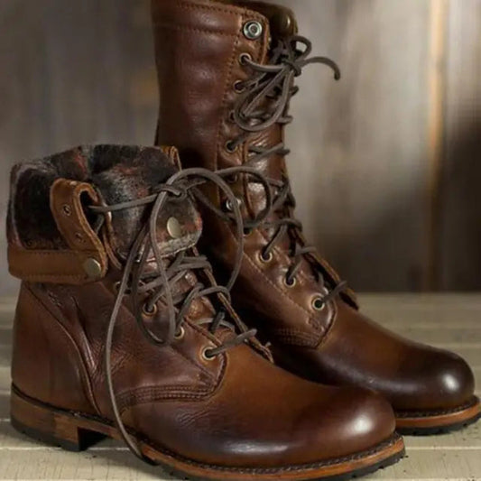 Knöchelhohe Lederstiefel für Damen | Flexible Passform, 0