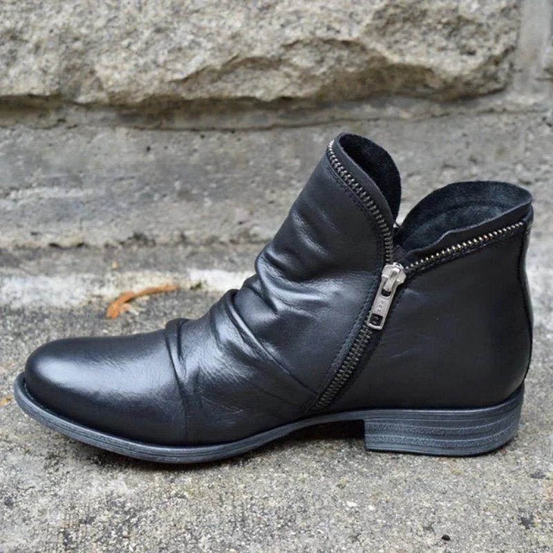 Kunstlederstiefel für Damen | Reißverschluss-Design 0