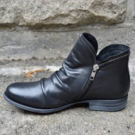 Kunstlederstiefel für Damen | Reißverschluss-Design 0