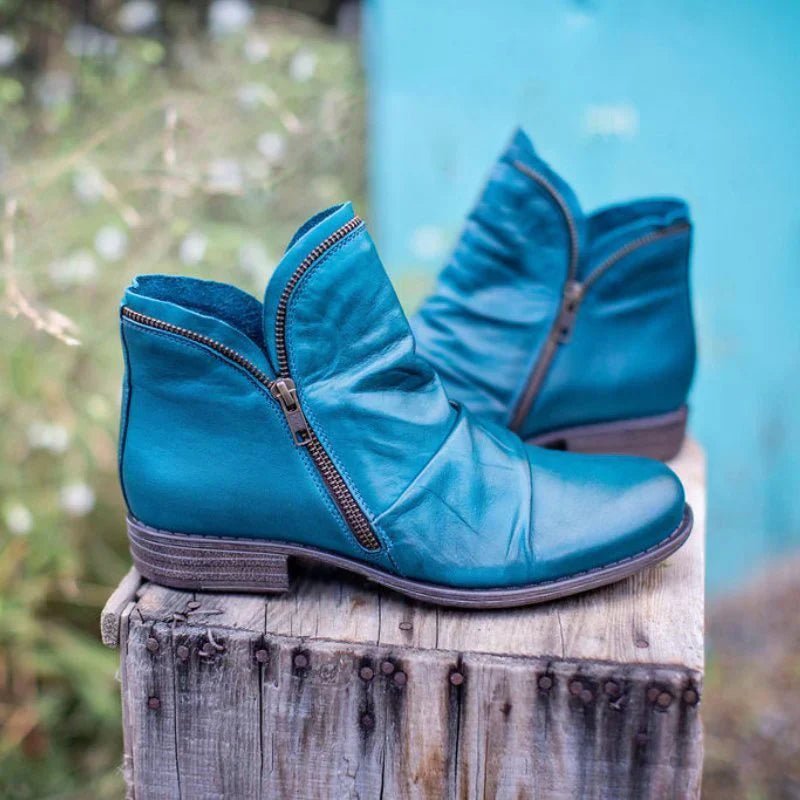 Kunstlederstiefel für Damen | Reißverschluss-Design 5
