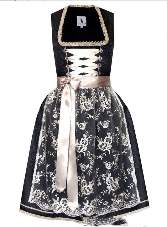 Kunstvolle Schnürung mit Schürze Dirndlkleid | Oktoberfest Outfit 0