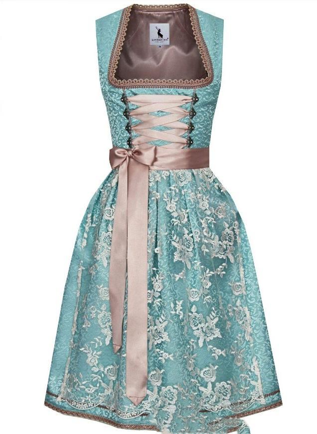 Kunstvolle Schnürung mit Schürze Dirndlkleid | Oktoberfest Outfit 2