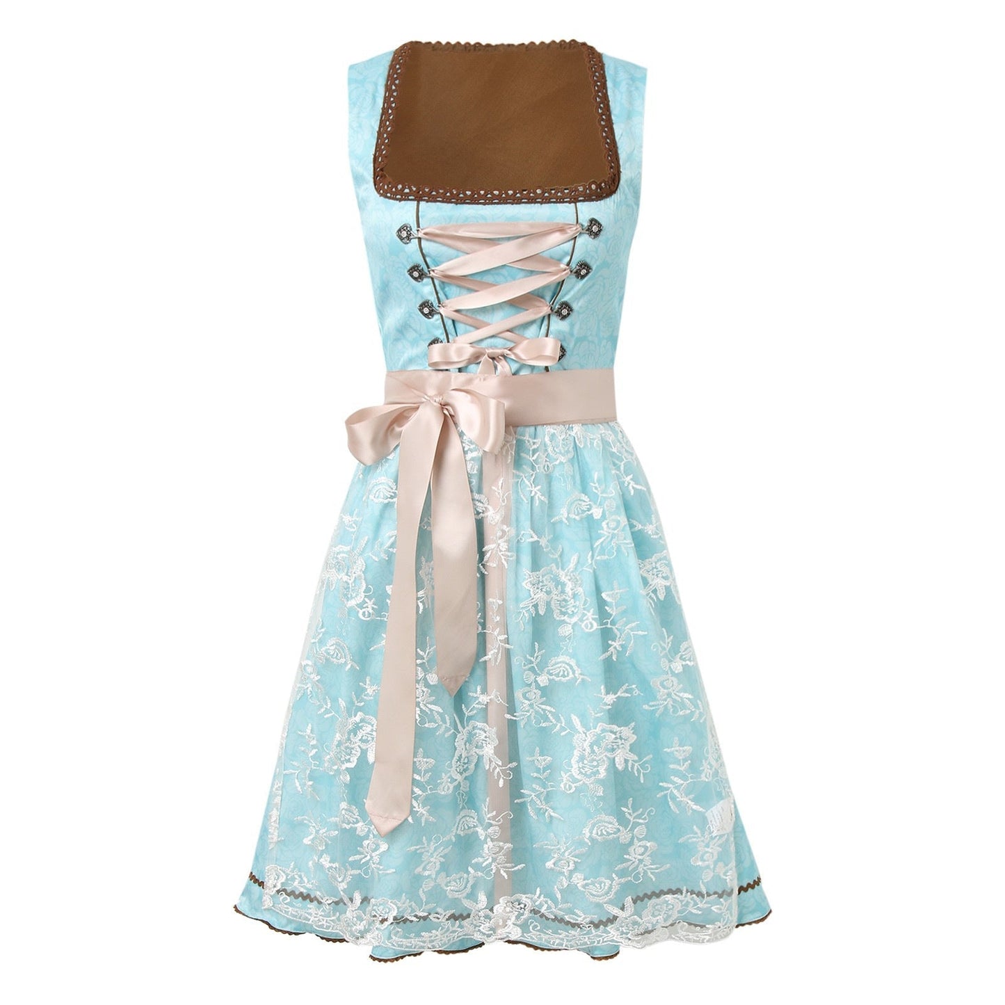 Kunstvolle Schnürung mit Schürze Dirndlkleid | Oktoberfest Outfit 4