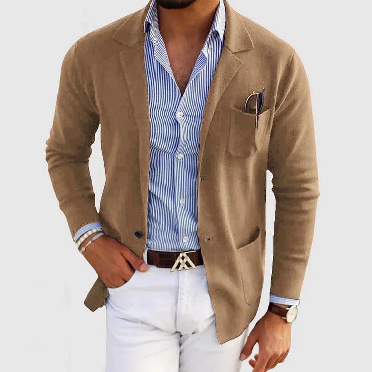 Langarm-Cardigan für Herren | Monochromes Design 1