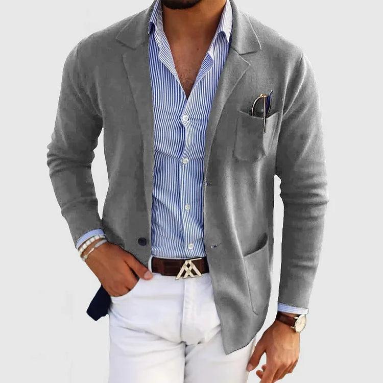 Langarm-Cardigan für Herren | Monochromes Design