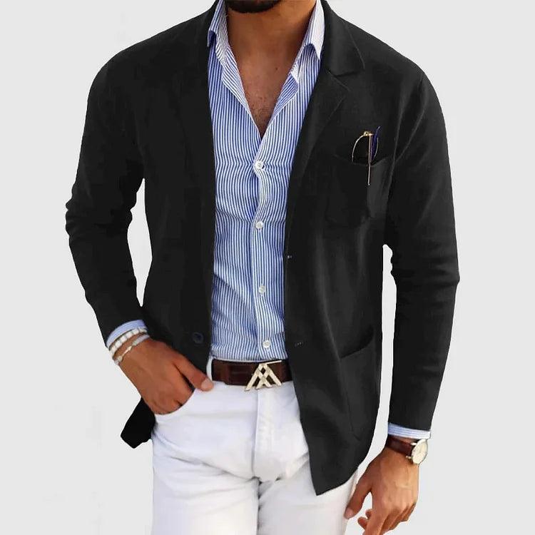 Langarm-Cardigan für Herren | Monochromes Design