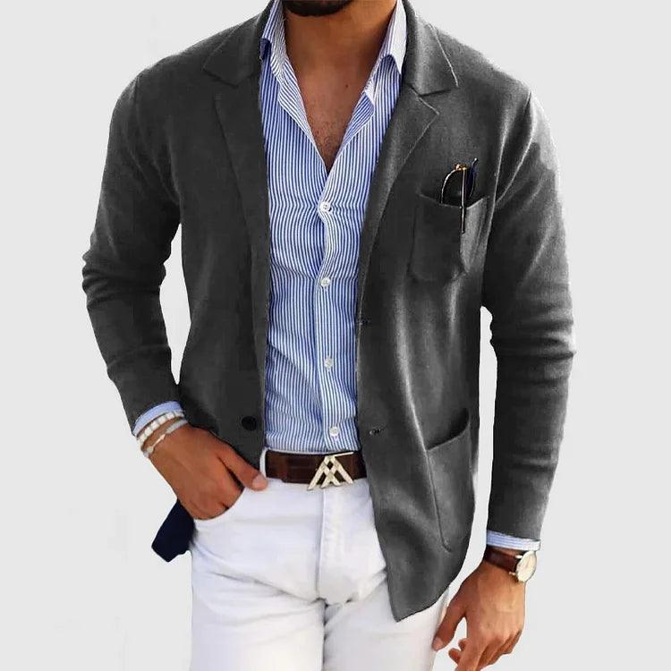Langarm-Cardigan für Herren | Monochromes Design