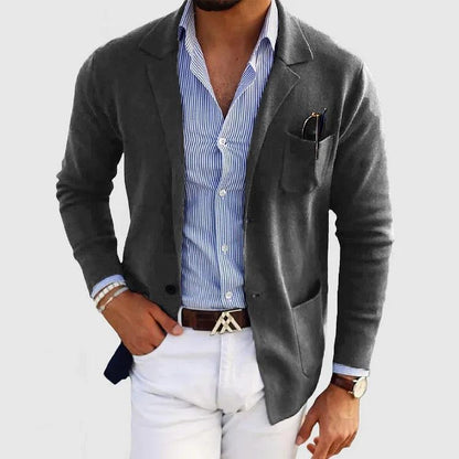 Langarm-Cardigan für Herren | Monochromes Design