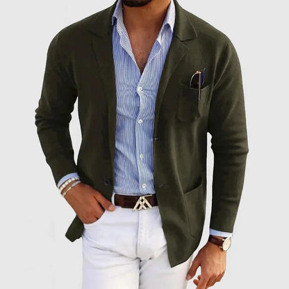 Langarm-Cardigan für Herren | Monochromes Design