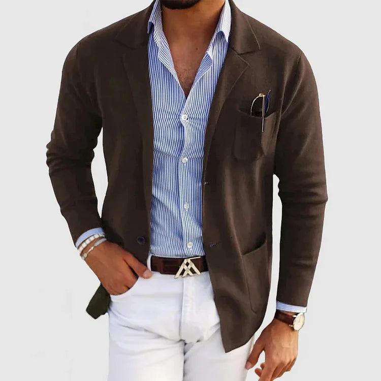 Langarm-Cardigan für Herren | Monochromes Design