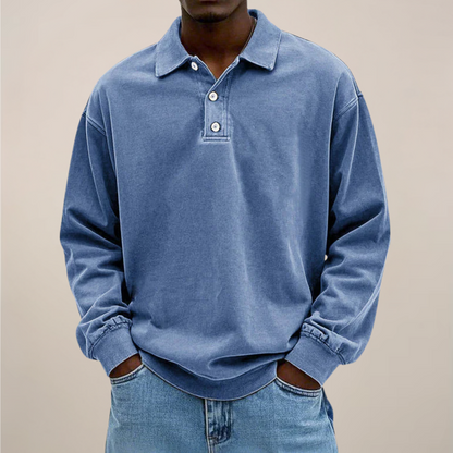 Langarm-Poloshirt für Herren | Weiche Baumwollmischung