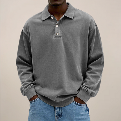 Langarm-Poloshirt für Herren | Weiche Baumwollmischung