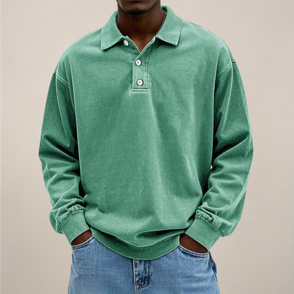 Langarm-Poloshirt für Herren | Weiche Baumwollmischung