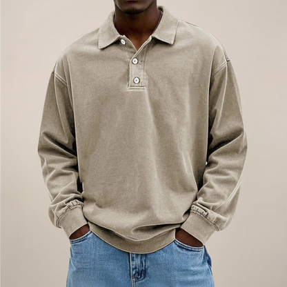 Langarm-Poloshirt für Herren | Weiche Baumwollmischung