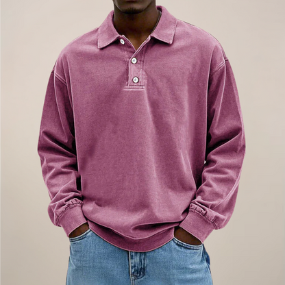 Langarm-Poloshirt für Herren | Weiche Baumwollmischung